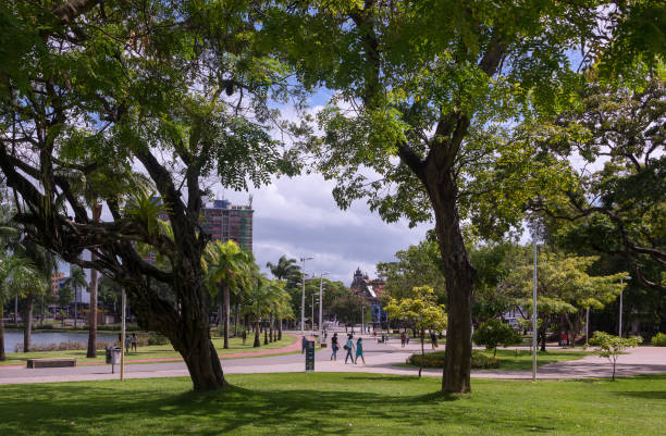 Joao Pessoa, Paraíba, Brazil - June 21, 2019:The most famous city park in Joao Pessoa city