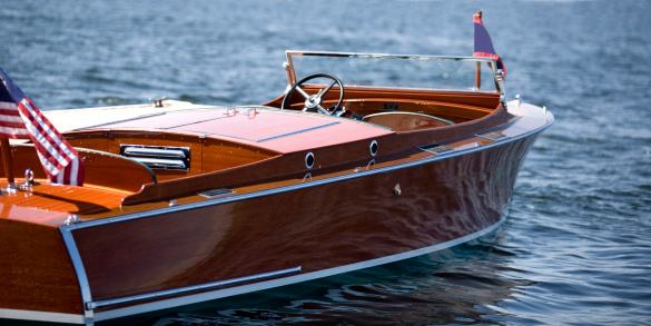A classic wooden boat.