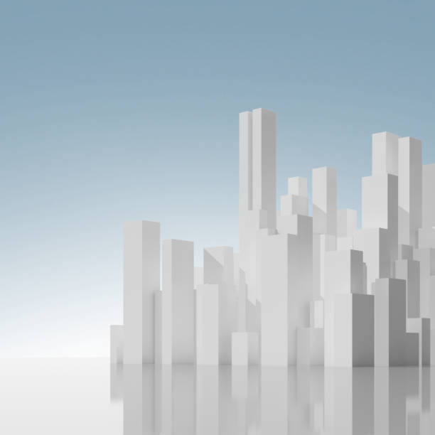 istock Abstract city skyline under blue sky 1159079647