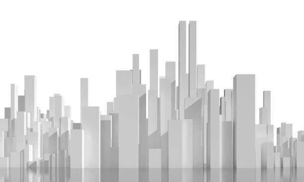 istock Abstract cityscape isolated on white 1159079649