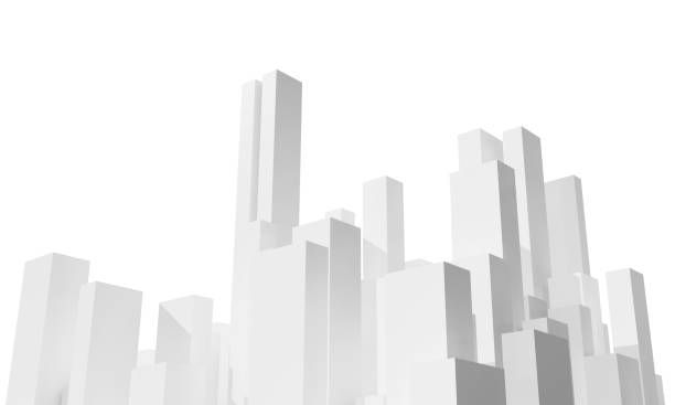 istock Abstract city skyline isolated on white 1159079665