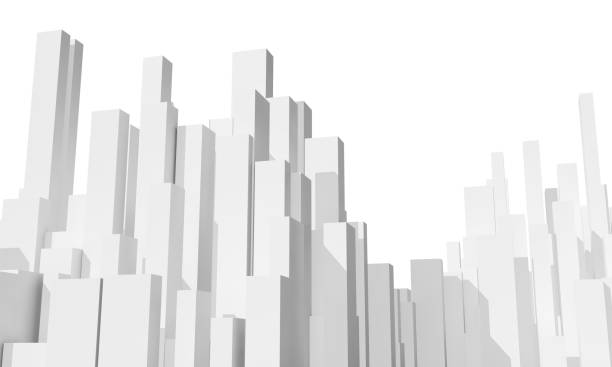 istock Abstract city skyline isolated on white 1159079674