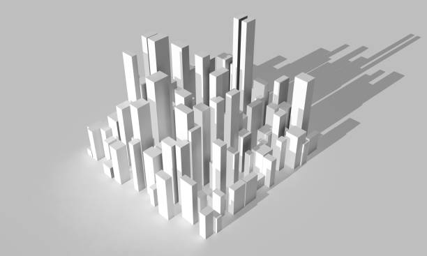istock Abstract white city block. Digital 3d model 1159079676
