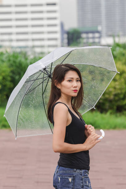 istock Women walking the umbrella 1159081047