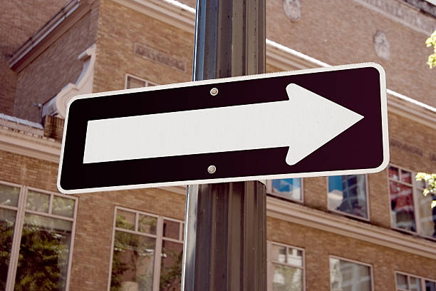 istock Blank Street Sign With Arrow 115908154