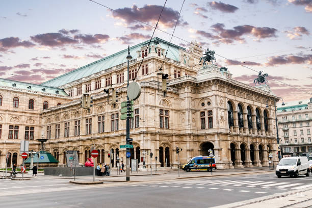 The Vienna Opera is one of the most famous in the world, main landmark of the city Vienna, Austria, 22 March 2017: The Vienna Opera is one of the most famous in the world, main landmark of the city burgtheater vienna stock pictures, royalty-free photos & images