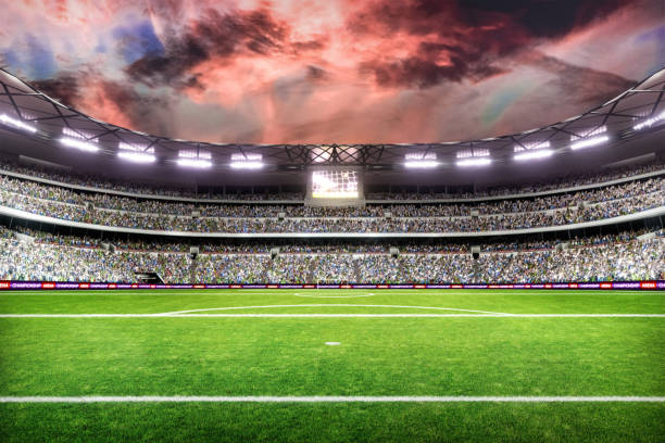 istock soccer field with lights and spectators panorama 3d rendering 1159090142