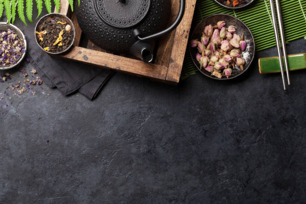 istock Set of herbal and fruit dry teas 1159092586