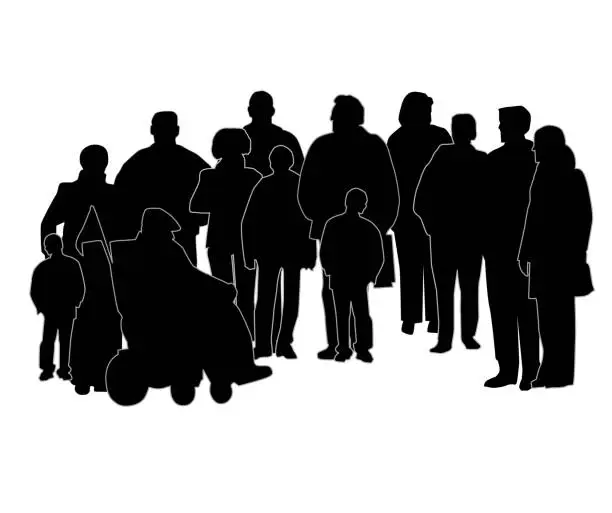 Vector illustration of Wheelchair Crowd