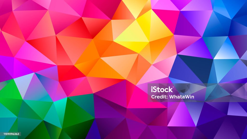 Color Blend Rainbow Trendy Low Poly Bg Design Stock Illustration - Download  Image Now - Backgrounds, Rainbow, Low-Poly-Modelling - iStock