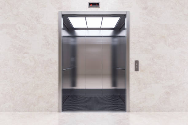 Open Elevator Door Inside of a empty modern elevator. lift stock pictures, royalty-free photos & images