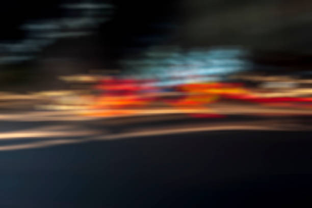 istock Light trails with mainly yellow and red color. 1159101472