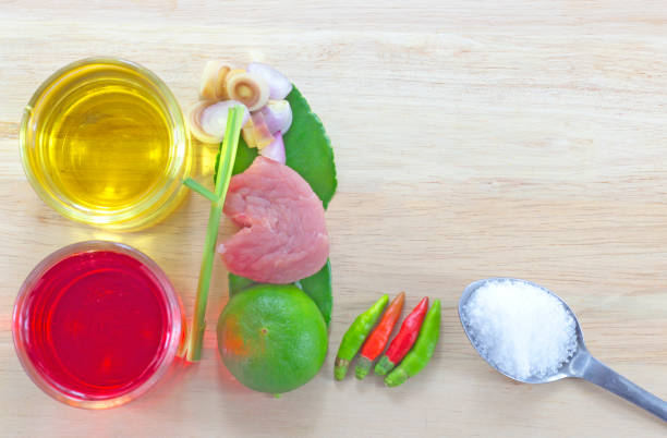 istock Red meat and flavoring on wood boards 1159101913