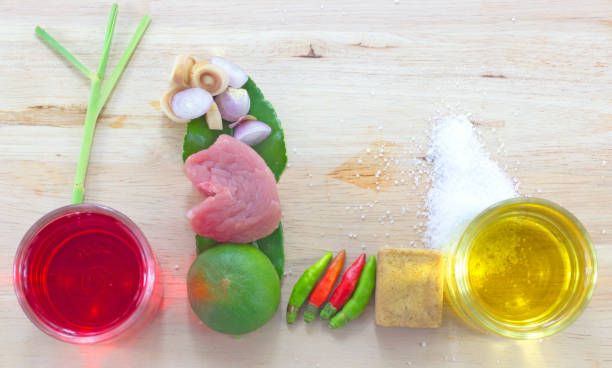 istock Red meat and flavoring on wood boards 1159101926