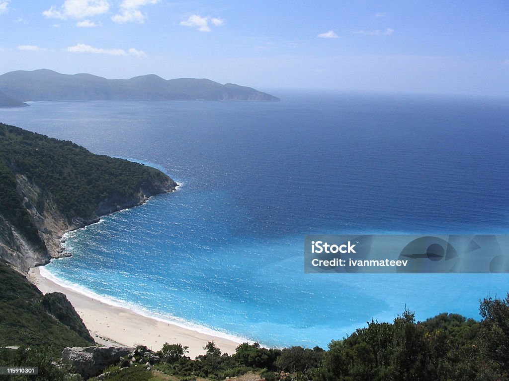 Chalkidiki, Greece before the blaze Bay of Water Stock Photo