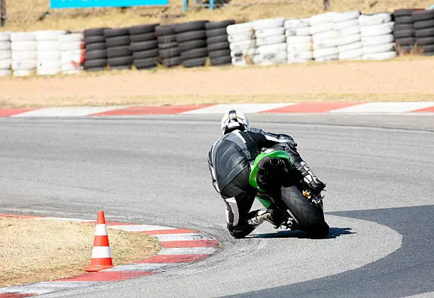 High speed Superbike on the circuit - Kyalami, South Africa - Movement on elements of the image. Trackday (all Logos and Trademarks removed)