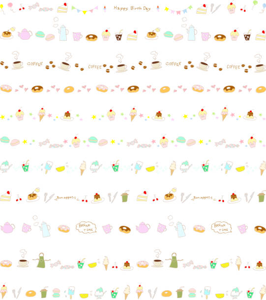 ilustrações de stock, clip art, desenhos animados e ícones de background of sweets and desserts icons for party - japanese maple