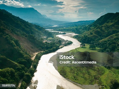 istock Aerial view of Salamina, Caldas in the Andes and the Magdalena river 1159111774