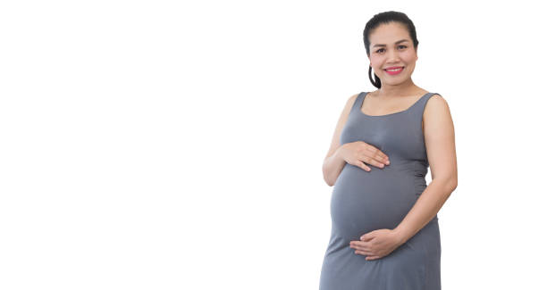 istock Pregnant woman put her hand on belly. 1159118978