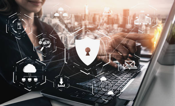cyber security und digital data protection concept - encryption security system security padlock stock-fotos und bilder