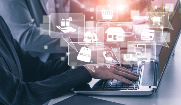 istock Shopping online and Internet money technology 1159121092