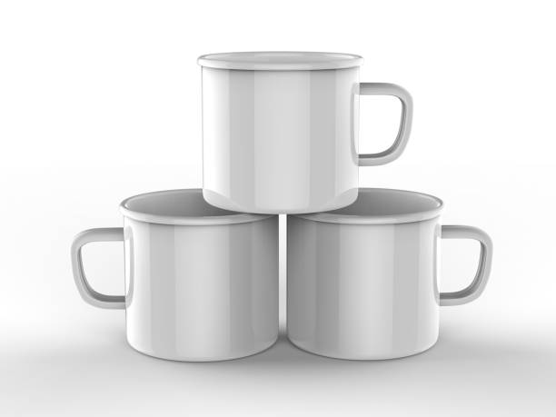 istock Blank enamel tin cup for branding or mock up. 3d render illustration. 1159123930