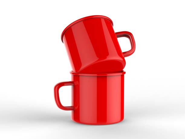 istock Blank enamel tin cup for branding or mock up. 3d render illustration. 1159124611