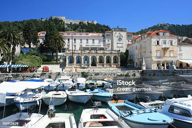 Marina On Island Of Hvar Stock Photo - Download Image Now - Architecture, Bay of Water, Beach