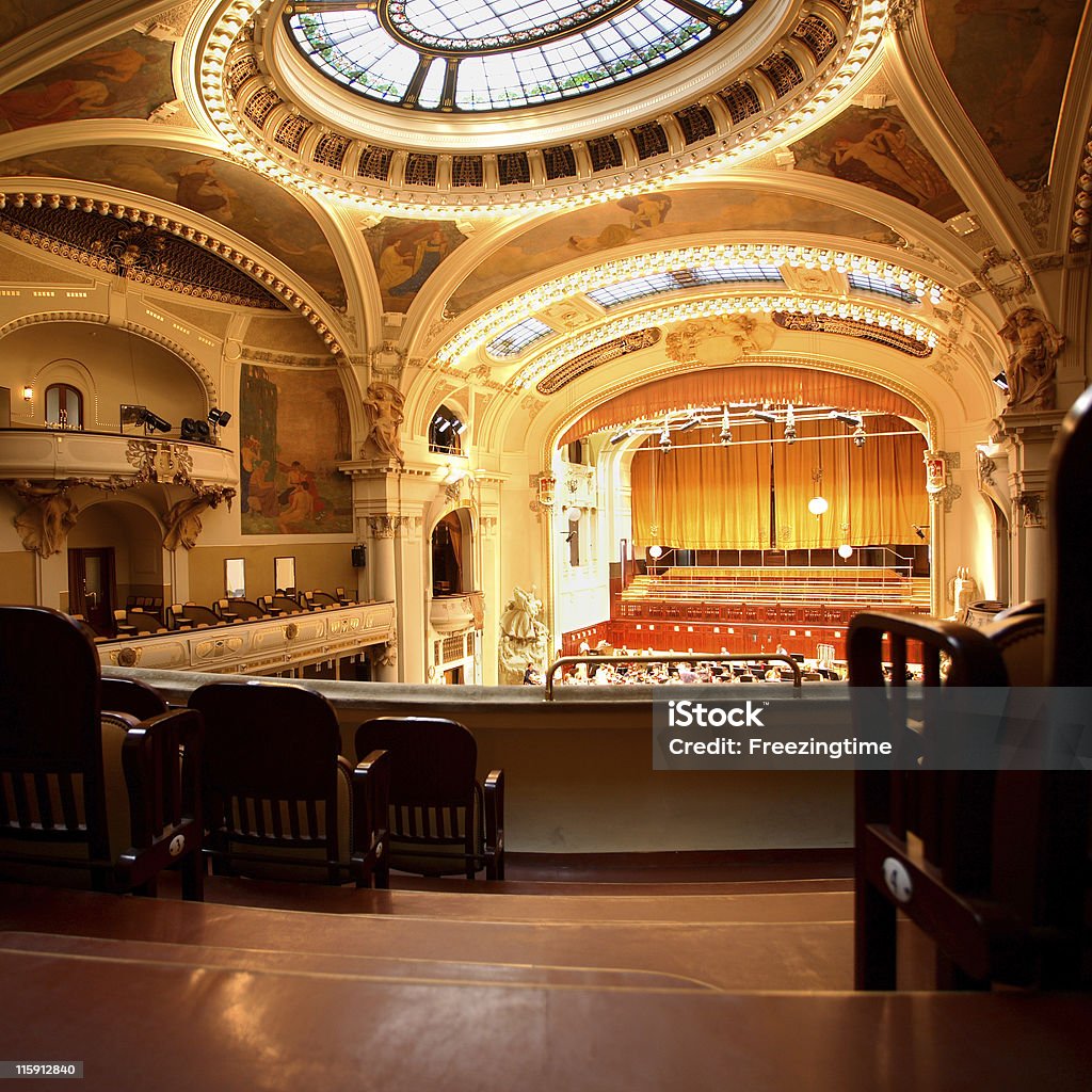 Classic interior  |  Music hall Giant music hall in art nouveau style Corridor Stock Photo