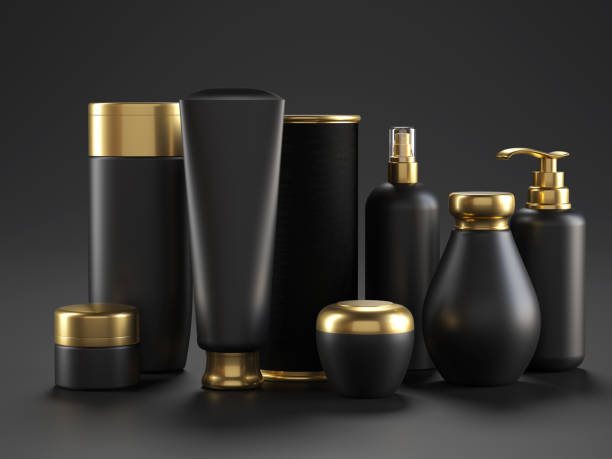 istock Cosmetics in black and golden packaging 1159130999
