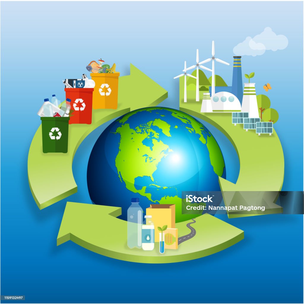 Circular Economy Recycling Management Concept Stock Illustration - Download  Image Now - Circular Economy, Economy, Circle - iStock