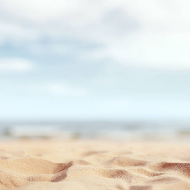 istock Summer tropical sand beach and bokeh sun light on sea background, copy space. 1159133362
