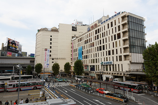 General view of Tokyu Department Store st Shibuya Station, Tokyo, Japan.