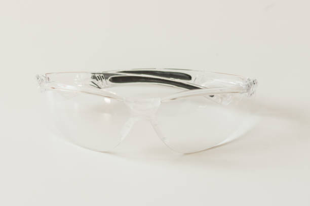 istock Plastic safety glasses on white background. 1159138119