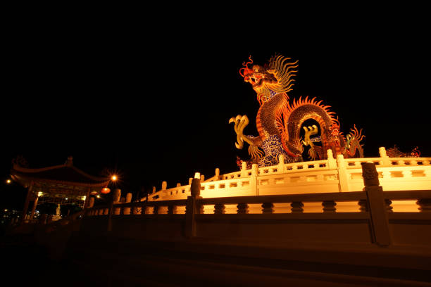 istock Gorgeous dragon statue in Sawan Park, Nakhon Sawan. 1159139139