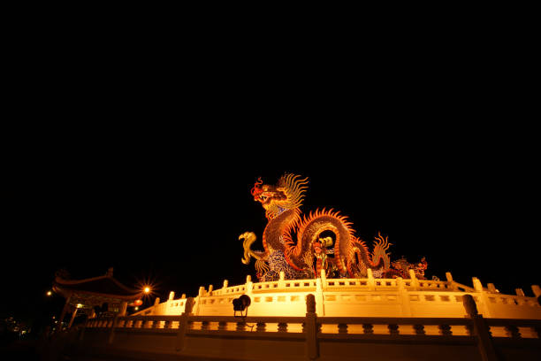 istock Gorgeous dragon statue in Sawan Park, Nakhon Sawan. 1159139143