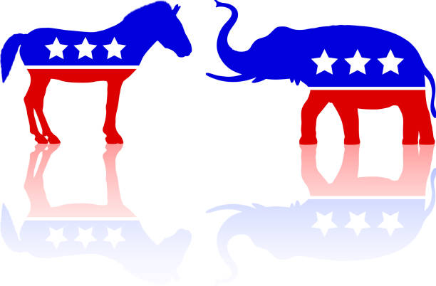 illustrazioni stock, clip art, cartoni animati e icone di tendenza di politica in america - democratic party