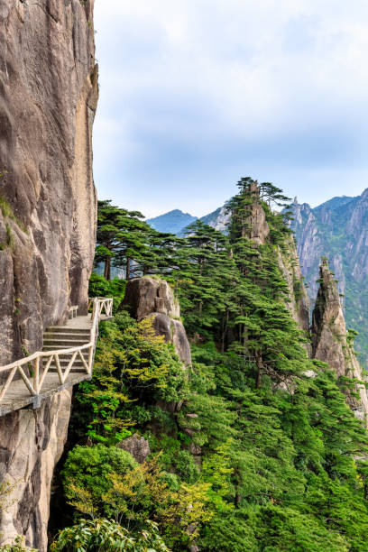 Landscape of Huangshan.UNESCO World Heritage Site.Located in Huangshan,China. Landscape of Huangshan.UNESCO World Heritage Site.Located in Huangshan,Anhui,China. huangshan mountains stock pictures, royalty-free photos & images