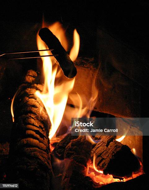 Camp Fire Assado - Fotografias de stock e mais imagens de Acampar - Acampar, Ao Ar Livre, Assado