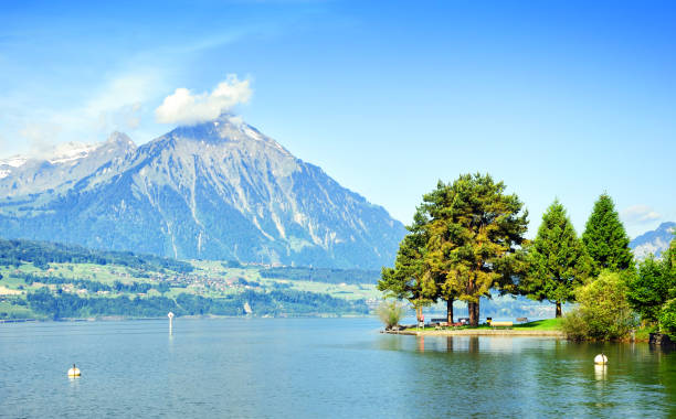 istock Lake Thun and Niesen mountain, Switzerland 1159148184