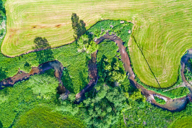 istock High Angle View Of River Amidst Green Landscape 1159149157