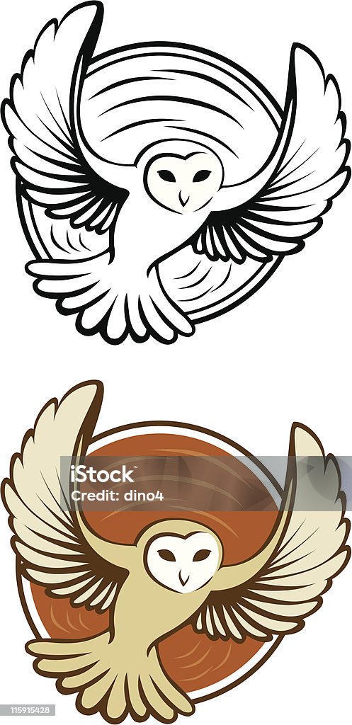 Owl in Circle Owl in flight. AI, EPS & Large JPG included Owl stock vector