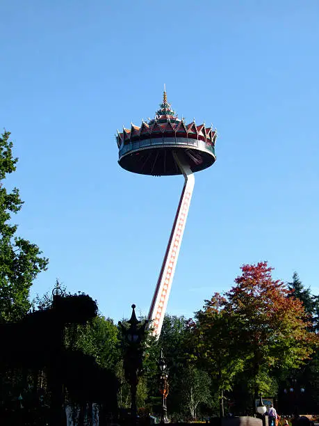 The Pagoda attraction rising at the Efteling amusement park in Kaatsheuvel The Netherlands