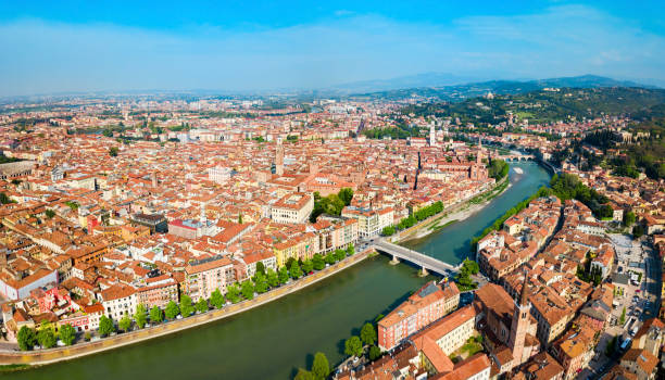 istock Verona aerial panoramic view, Italy 1159158083