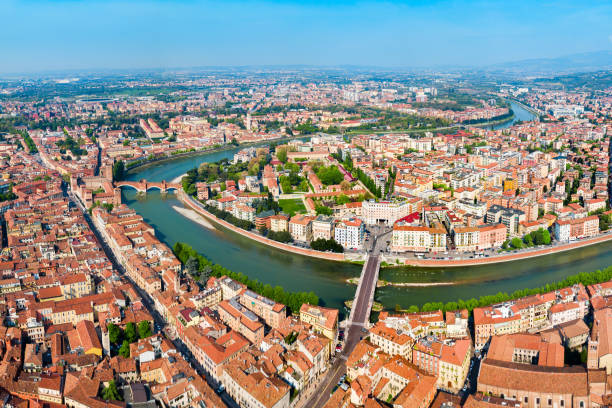 istock Verona aerial panoramic view, Italy 1159158084