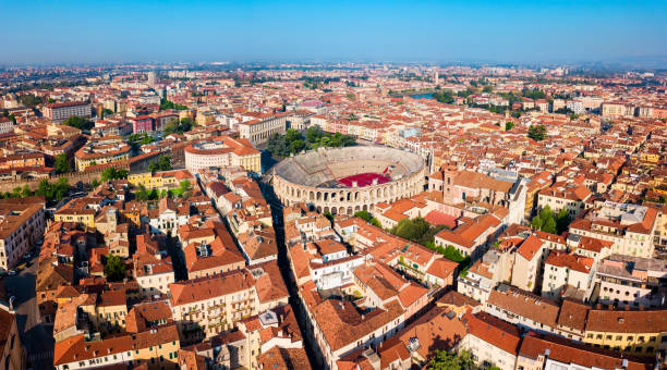 istock Verona Arena aerial panoramic view 1159158094