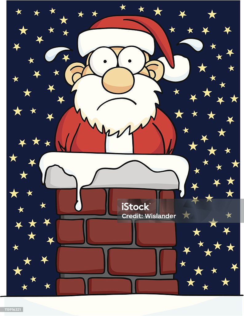 Santa è bloccato - arte vettoriale royalty-free di Babbo Natale