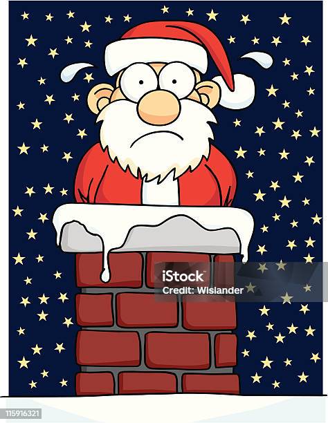 Santa È Bloccato - Immagini vettoriali stock e altre immagini di Babbo Natale - Babbo Natale, A forma di stella, Afferrare