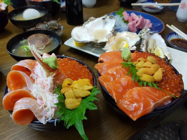 istock Fresh salmon and sea urchin 1159165462