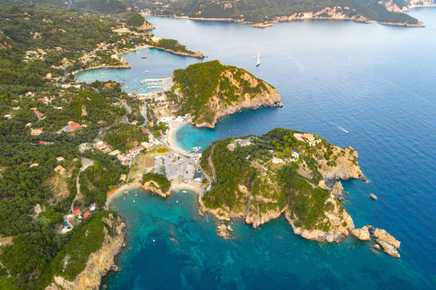istock Paleokastritsa bay on Corfu island, Greece 1159168155